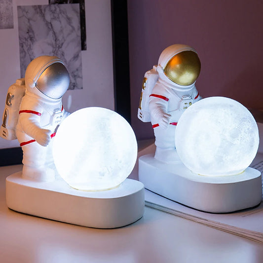 Homhi Astronaut Moon Night Light Lamp Led Veilleuse Enfant Children Lovely Bedroom Decoration Cosmos Kids Gift Battery HNL-114