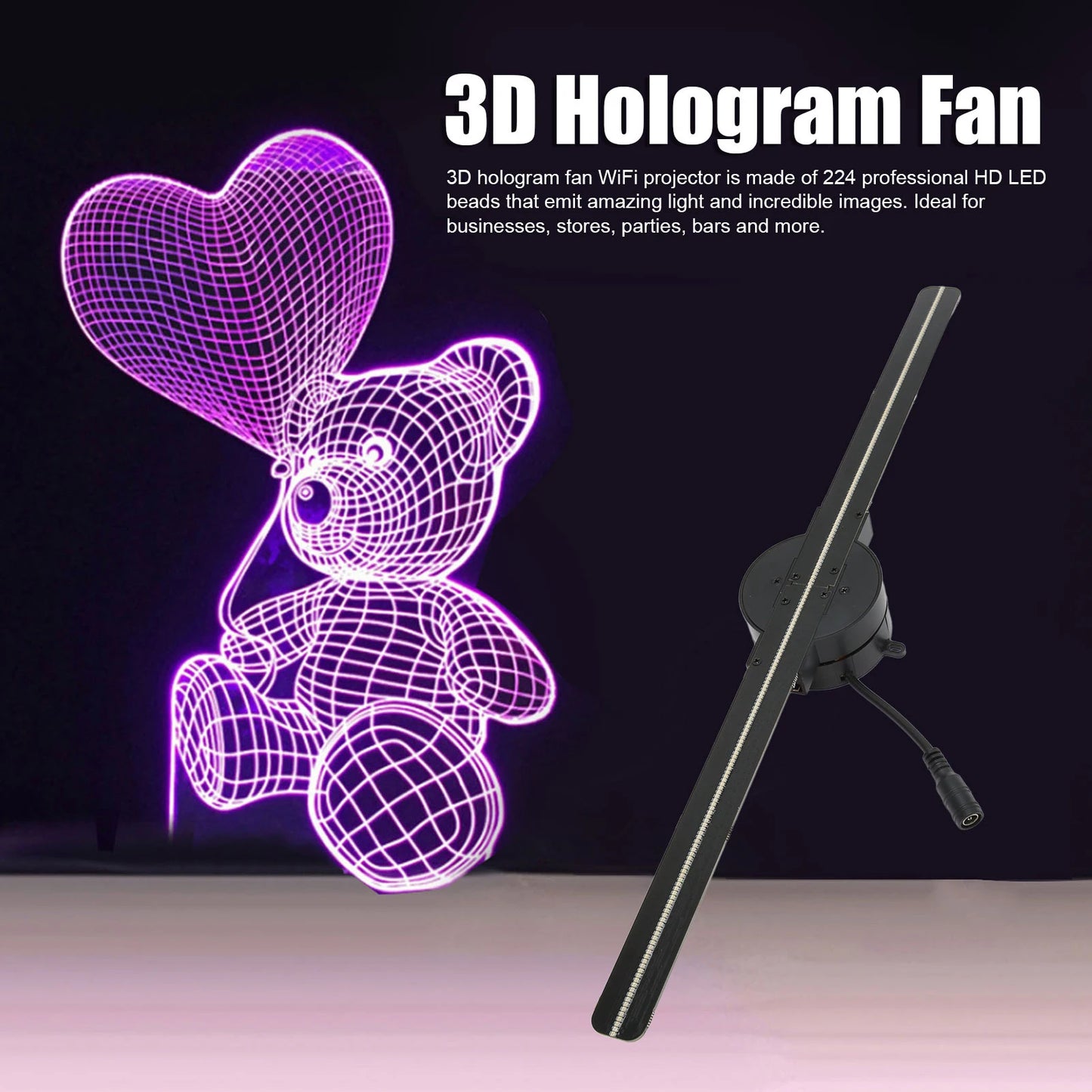 Ventilateur hologramme 3D.